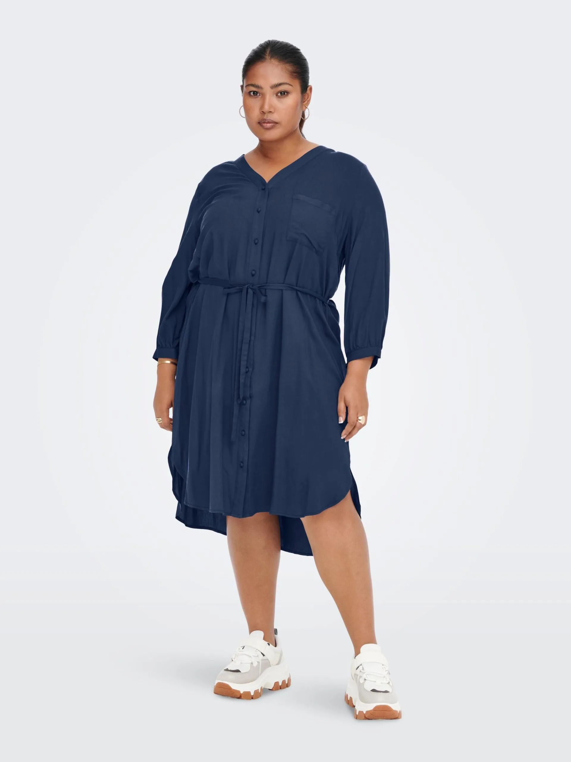 ONLY CARMAKOMA Blousejurken Blousejurk Dames Marine 4 ONLY CARMAKOMA Blousejurken Blousejurk Dames Marine - Afbeelding 4