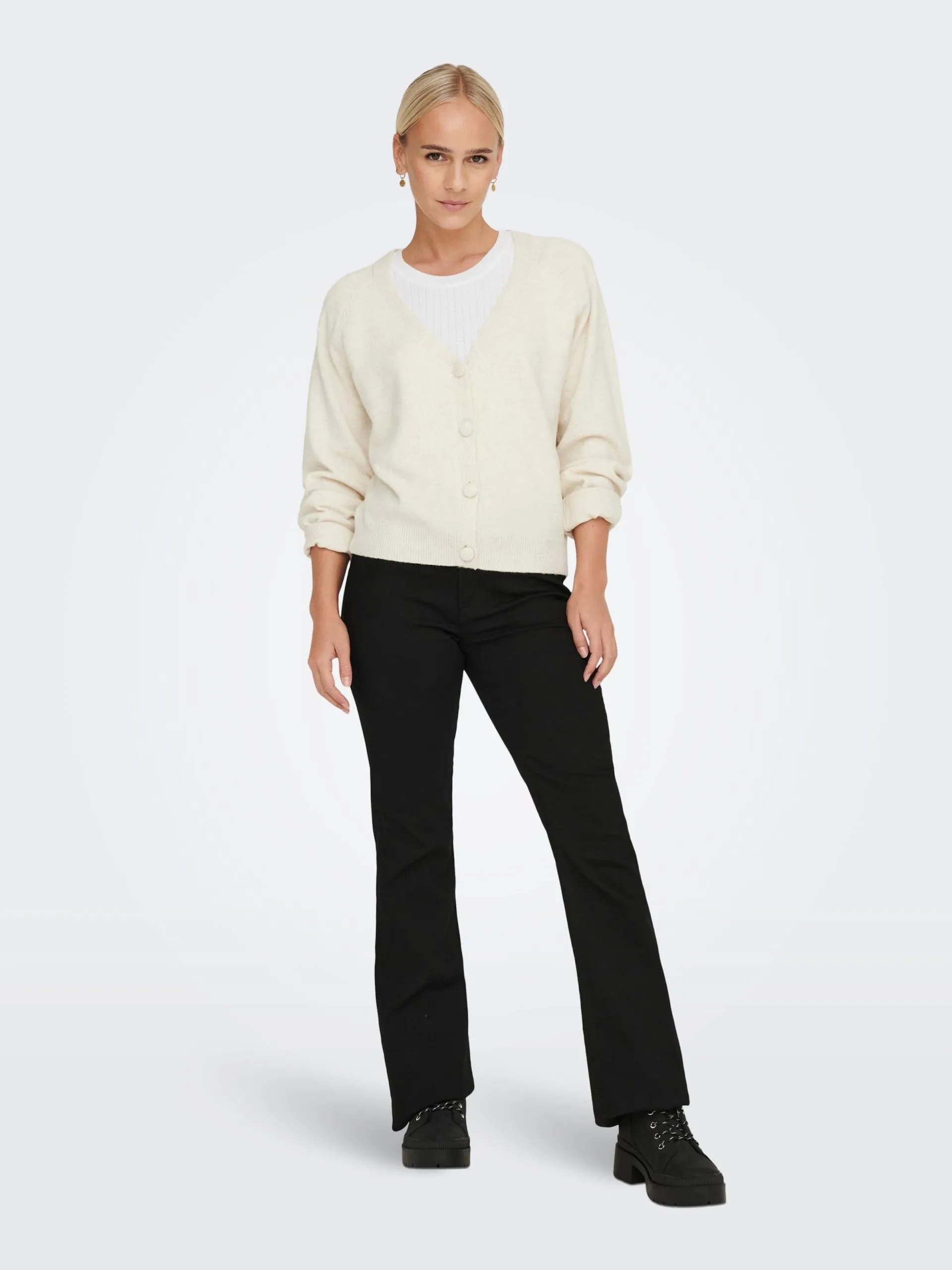 ONLY Vesten Gebreid Vest RICA Dames Lichtgrijs 5 ONLY Vesten Gebreid Vest RICA Dames Lichtgrijs - Afbeelding 5