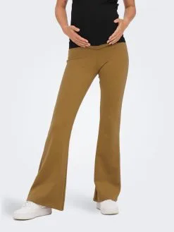 ONLY MATERNITY Pantalons Flared Broek FEVER Dames Lichtbruin -ONLY Elegant winkel cd21ada9152dda1f39123a881078a284