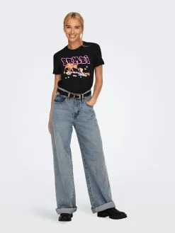 ONLY T-shirts Shirt BAMBI Dames Zwart -ONLY Elegant winkel cd2b0b2d7e7468b7cf4c2884192238ad