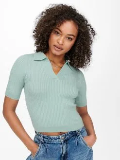 ONLY Fijngebreide Truien Trui Dames Mintgroen -ONLY Elegant winkel ced95a4c8c73aeff40427e0f934bca53