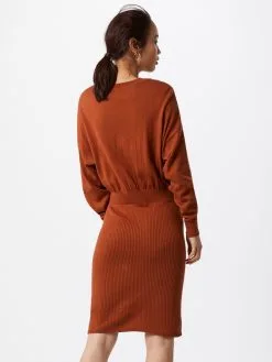 ONLY Jerseyjurken Jurk Bow Dames Roestbruin -ONLY Elegant winkel cf8f81700be93331ce1979026b9b1c81