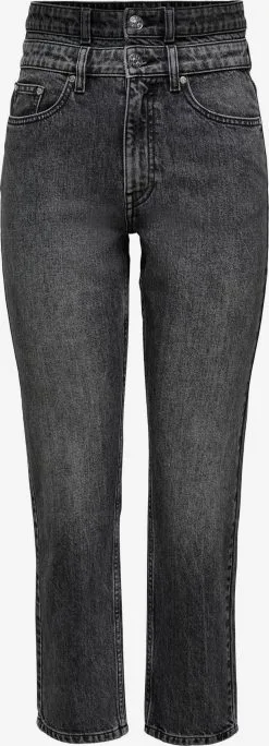 ONLY Straight Regular Jeans Fine Dames Grijs