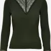 ONLY Longsleeves Shirt Tilde Dames Donkergroen