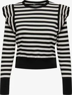 ONLY Fijngebreide Truien Trui Dames Zwart / Wit