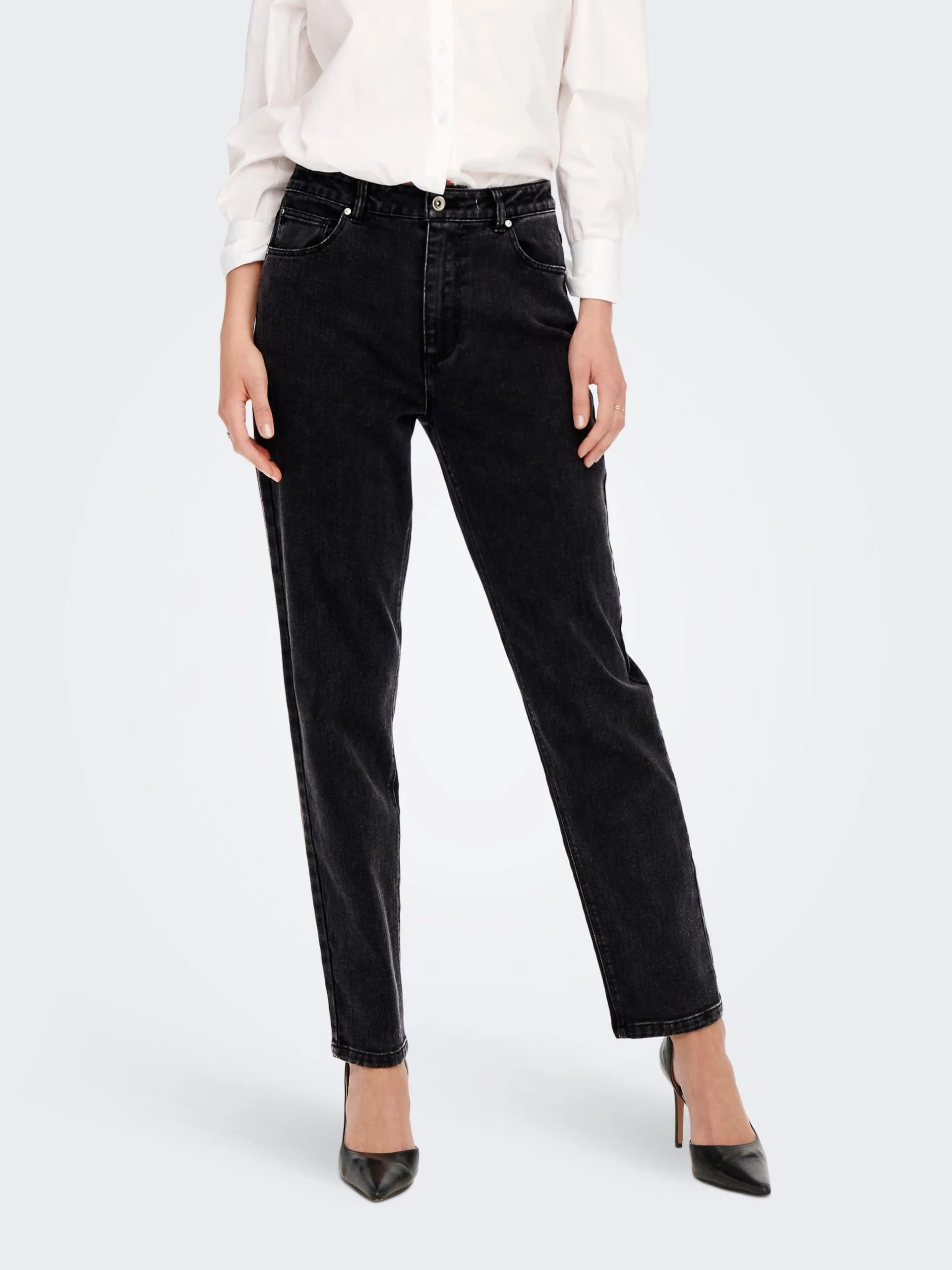 ONLY Straight Regular Jeans Robbie Dames Zwart 3 ONLY Straight Regular Jeans Robbie Dames Zwart - Afbeelding 3