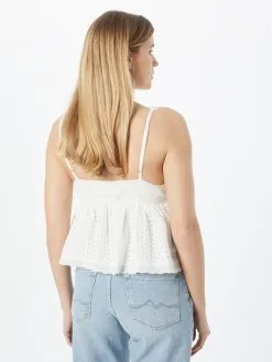 ONLY Kanten Tops Top Dames Wit -ONLY Elegant winkel d3116dcfcee28ff28ba37d4e8fd2bf90