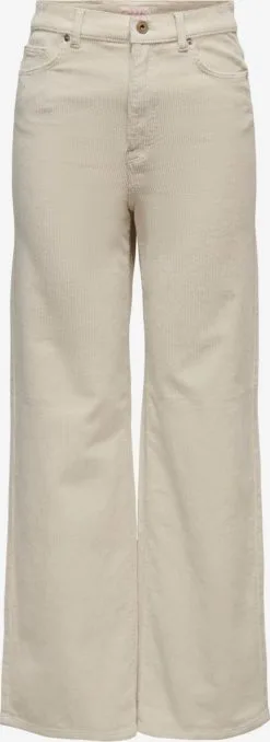 ONLY Ribbroeken Loosefit Broek Hope Dames Lichtbeige