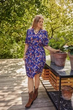 ONLY CARMAKOMA Mini Jurken Jurk Lolli Dames Blauw -ONLY Elegant winkel d409b50ee77fcc05613dd1b32238f9c9