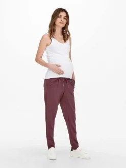 ONLY MATERNITY Bandplooibroeken Slimfit Bandplooibroek Dames Mauve -ONLY Elegant winkel d480dc1d4eabdad828160b0c26be5b7b