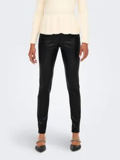 ONLY Leren Broeken Skinny Broek Jessie Dames Zwart -ONLY Elegant winkel d5a1cd869d3bf6df10231adce8f33970