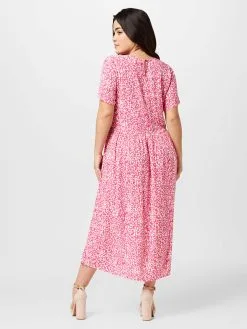 ONLY CARMAKOMA Midi Jurken Jurk Sirina Dames Pink -ONLY Elegant winkel d623aacb3a7b46147152724983f7cdba