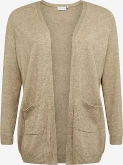 ONLY CARMAKOMA Vesten Gebreid Vest Esly Dames Donkerbeige