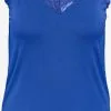 ONLY CARMAKOMA Kanten Tops Top Dames Blauw
