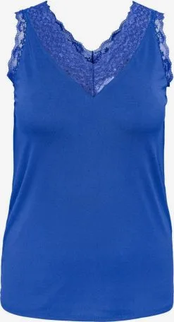 ONLY CARMAKOMA Kanten Tops Top Dames Blauw
