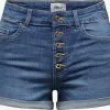 ONLY Denim Shorts Regular Jeans Hush Dames Blauw