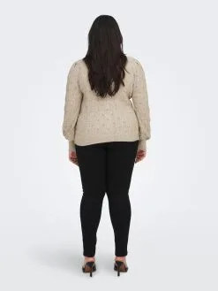 ONLY CARMAKOMA Vesten Gebreid Vest Fia Katia Dames Lichtbruin -ONLY Elegant winkel d7ff1a8a867ddb22f162d89ad4b91f80