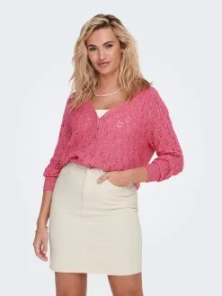 ONLY Vesten Gebreid Vest Alvi Dames Pink -ONLY Elegant winkel da374bbdfb7c4552311019d0af240985