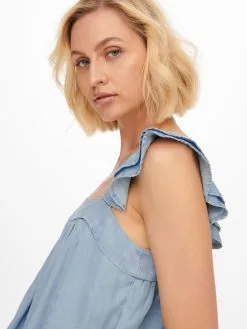 ONLY Blouse Tops Blouse Boho Dames Lichtblauw -ONLY Elegant winkel daee31ce0d5dfa4d28211455953b7404