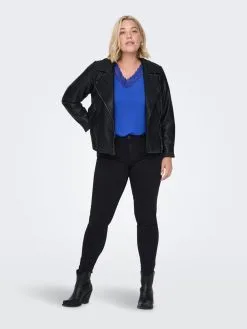 ONLY CARMAKOMA Kanten Tops Top Dames Blauw -ONLY Elegant winkel db751d81e0e1f25c4098c1517bd67483