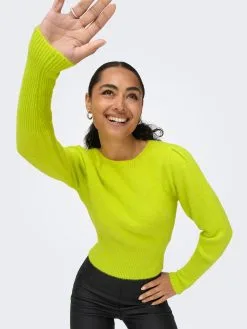 ONLY Fijngebreide Truien Trui ELLA Dames Limoen -ONLY Elegant winkel dc0aacab956f06d9719a05984c395650