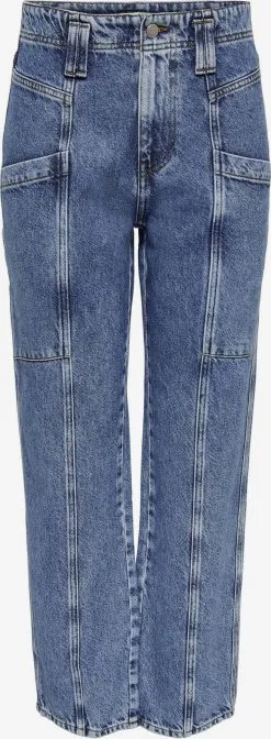 ONLY Straight Regular Cargojeans Sawyer Dames Blauw