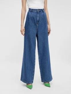 ONLY Jeans Wide Leg Bandplooi Jeans Una Dames Blauw -ONLY Elegant winkel dc48113b47ff17f3f675b2548e3d293c