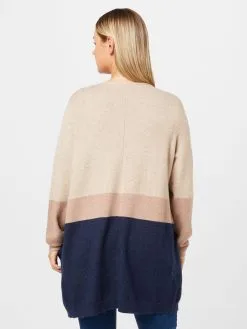 ONLY CARMAKOMA Vesten Gebreid Vest Dames Beige / Sand / Navy -ONLY Elegant winkel dd394863b468f3fcce09d3fe4248b976