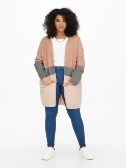 ONLY CARMAKOMA Vesten Gebreid Vest Dames Poederroze / Oudroze -ONLY Elegant winkel dd561187c05d48de564084780c6590ce