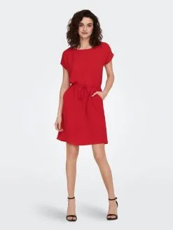 ONLY Mini Jurken Jurk Dames Rood -ONLY Elegant winkel dd5b8392746fc14b2a7e86c519e2b361