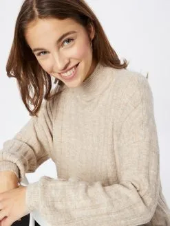 ONLY Fijngebreide Truien Trui Dames Sand -ONLY Elegant winkel df4274453eae383298eb43f574a31371