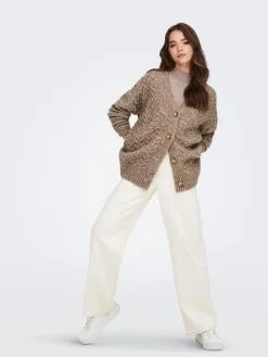 ONLY Vesten Gebreid Vest Trudy Dames Mokka -ONLY Elegant winkel df48f4afce7889b5232f914b0baf7d53