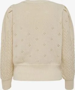 ONLY Fijngebreide Truien Trui Savannah Dames Ecru -ONLY Elegant winkel dfe7eba10469f024d9716aa584e33b10