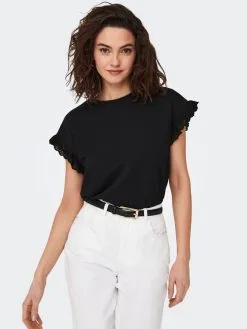 ONLY T-shirts Shirt Iris Dames Zwart -ONLY Elegant winkel e034c0223653bed9355899731c24c789