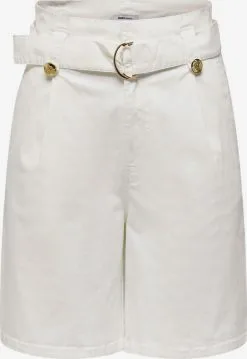 ONLY Shorts Regular Bandplooibroek Dames Wit