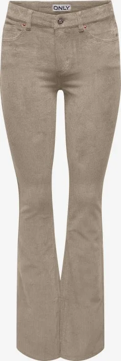 ONLY Ribbroeken Flared Broek MARY Dames Donkerbeige