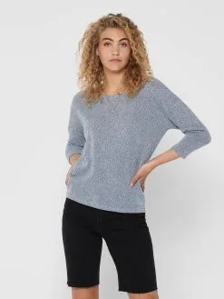 ONLY Fijngebreide Truien Trui Alba Dames Duifblauw -ONLY Elegant winkel e14511b737dad2aaad63915566dba674