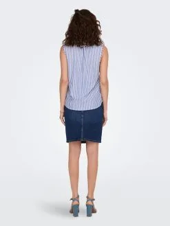 ONLY Blouse Tops Blouse Ida Dames Blauw -ONLY Elegant winkel e25212026c5983ba9cab463e9c391c01