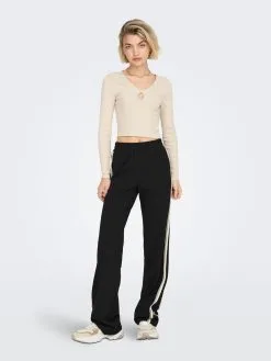 ONLY Sweatpants Wide Leg Broek POPTRASH-SUKI Dames Zwart -ONLY Elegant winkel e25a48f6478973d53c2017dfa8ecc6f1