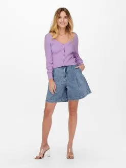 ONLY Vesten Gebreid Vest AGGI Dames Lichtlila -ONLY Elegant winkel e25dd897146c5a55e4739abf306413df