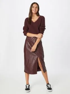 ONLY Fijngebreide Truien Trui JENNIE Dames Wijnrood -ONLY Elegant winkel e3c194e6424c7f8f2745f9840dc57f13