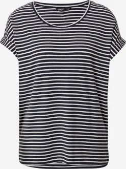 ONLY T-shirts Shirt Moster Dames Nachtblauw / Wit