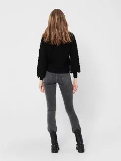 ONLY Fijngebreide Truien Trui Dames Zwart -ONLY Elegant winkel e4208ab56579ba7d621c2ed2b6538736