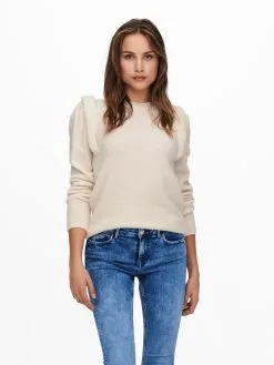 ONLY Fijngebreide Truien Trui Sunflower Dames Beige -ONLY Elegant winkel e423a503ac0e1872ca3612cce2e9a7f8