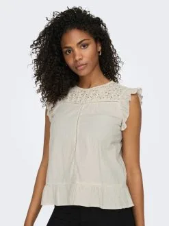 ONLY Blouse Tops Blouse Dames Beige -ONLY Elegant winkel e521e3453a038c9c997e56cc0cf4976d