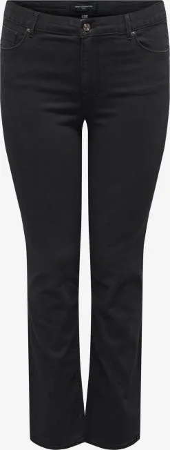 ONLY CARMAKOMA Straight Regular Jeans CARHIRIS Dames Zwart