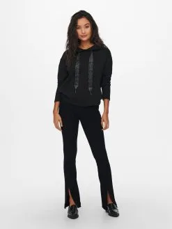 ONLY Pantalons Flared Broek Leonie Dames Zwart -ONLY Elegant winkel e5f17b9041fa73b4988d556dc3297aad