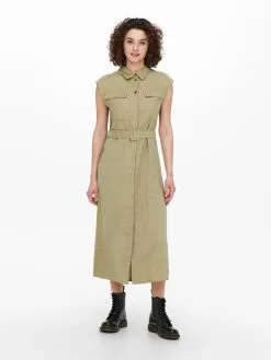 ONLY Blousejurken Blousejurk ARIS Dames Sand -ONLY Elegant winkel e5f667a9f50393b572f8c94020266c5c