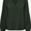ONLY Longsleeves Shirt ELLA Dames Donkergroen