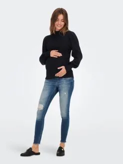 ONLY MATERNITY Fijngebreide Truien Trui Katia Dames Zwart -ONLY Elegant winkel e6b79b45e28608d3b9196b4afc524e26